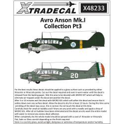 Xtradecal 48233 Avro Anson MkI Collection Pt 3 1:48 Kit Decals Airfix A09191