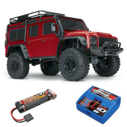 Traxxas TRX-4 Red Land Rover Defender RTR 1:10 4x4 RC Crawler w/Battery, Charger