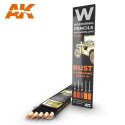 AK Interactive AK10041 Rust & Streaking Weathering Pencils Effects Set