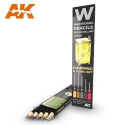 AK Interactive AK10042 Chipping & Aging Weathering Pencils Shading & Effects Set