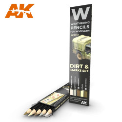 AK Interactive AK10044 Dirt & Marks Weathering Pencils Set