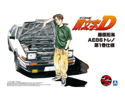 Aoshima 05960 Takumi Fujiwara 86 Toyota Trueno Comics Vol.1 Version 1:24 Model Car Kit