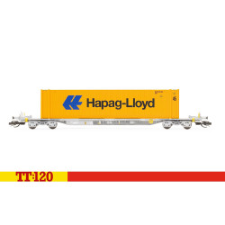 Hornby TT:120 TOUAX Sffgmss IFA Wagon w/45' Container Hapag-Lloyd Era 11 TT6026