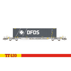 Hornby TT:120 TOUAX, Sffgmss IFA Wagon with 45' Container 'DFDS' - Era 11 TT6025