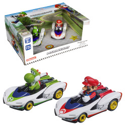 Carrera Mario Kart P-Wing Twin Pack Mario & Yoshi Pull-Back Cars