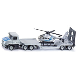 Siku 1610 Police Low Loader with Helicopter 1:87 Diecast Toy