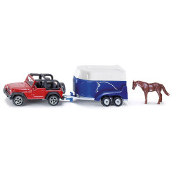 Siku 1651 Jeep with Horse Trailer 1:87 Diecast Toy