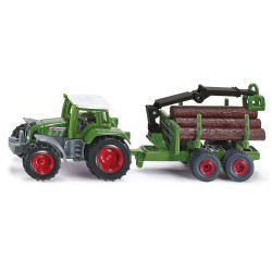 Siku 1645 Fendt Tractor with Forestry Trailer 1:87 Diecast Toy
