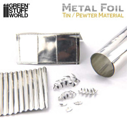 Green Stuff World Flexible Metal Tin Foil Craft Pewter - 10x45cm 9246