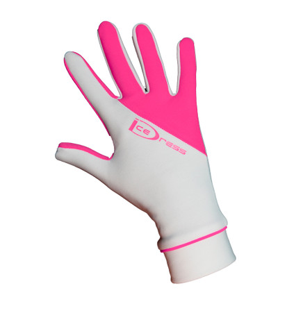 IceDress Two Color Thermal Figure Skating Gloves Sport (Whire/Pink)