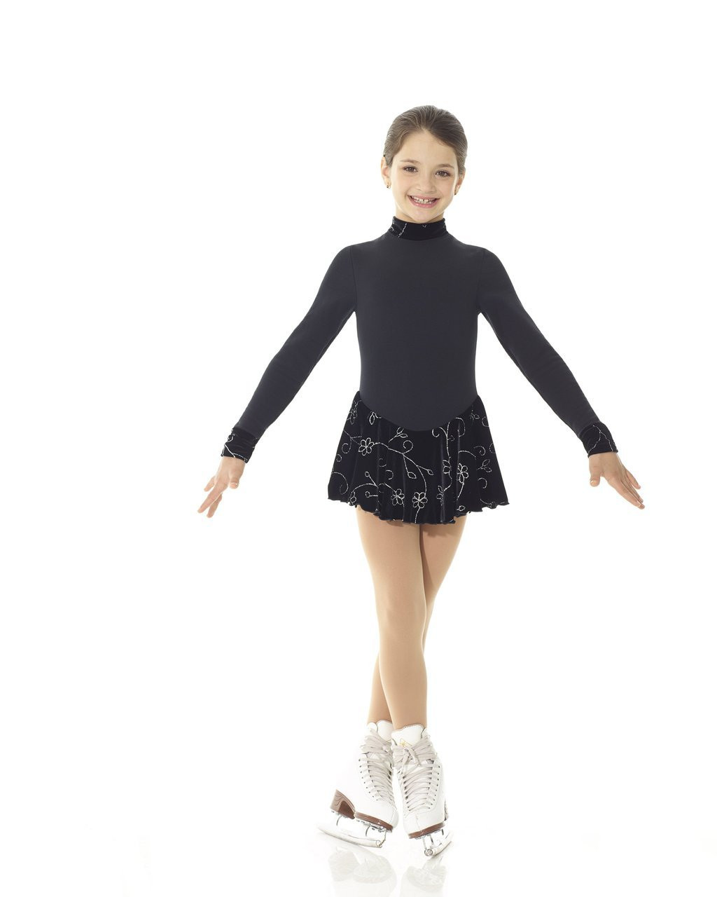 Cuff & Collar Figure Skating Competition Dress MONDOR® Polartec® Printed Skirt 