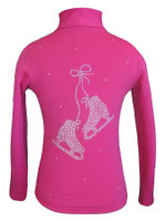Pink Ice Skating Jacket for girls with "Pair of Skates" applique