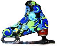 "Fantasy " ice skating boot covers (Blue/Green)