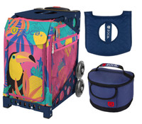 Zuca Sport Bag - Toucan Dream with Gift Seat Cover and Lunchbox (Navy Frame)