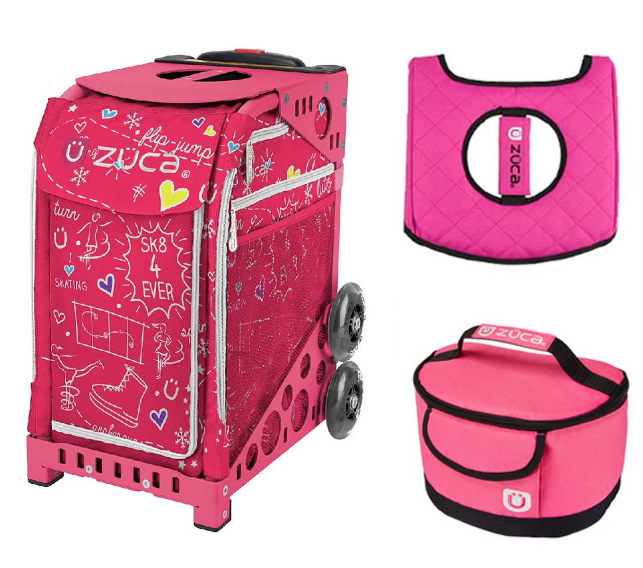 Zuca Hot Pink Insert Bag With Pink Frame 
