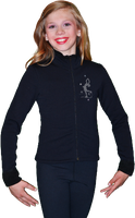 ChloeNoel Figure Skating Outfit - P11 Figure Skating Pants and J11 Solid Polar Fleece Fitted Figure Skating Jacket w/ Mini Lay-Back Skater Crystals Combination