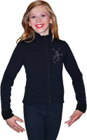 ChloeNoel Figure Skating Outfit - P11 Figure Skating Pants and J11 Solid Polar Fleece Fitted Figure Skating Jacket w/ Mini Skating Crystals Combination