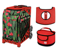 Zuca Sport Bag - Desert Blossom with Gift Red Seat Cover and Red Lunchbox