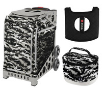 Zuca Sport Bag - Playful Puffins With Gift Lunchbox And Zuca Seat Cover White Frame