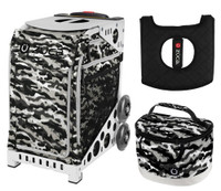 Zuca Sport Bag -NU Camo with Gift Lunchbox and Seat Cushion (White Frame)