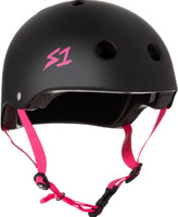 S1 Lifer Helmet - Black Matte w/ Pink Straps