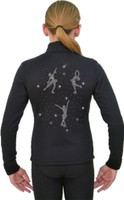 J11 Solid Polar Fleece Fitted Figure Skating Jacket w/ All About Skating Crystals