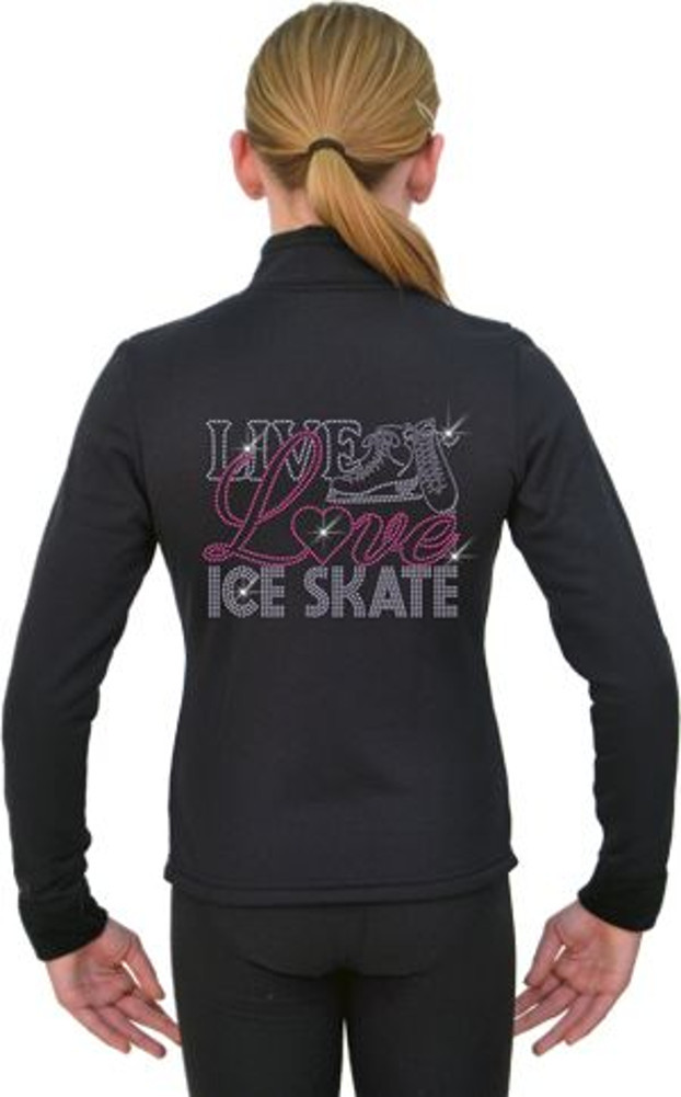J11 Solid Polar Fleece Fitted Figure Skating Jacket w/ Live, Love