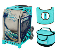 Zuca Sport Bag - Great Wave with Gift  Turquoise/Brown Seat Cover and Turquoise Lunchbox (Turquoise Frame)