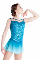Elite Xpression - Turquoise Faded Lace Dress