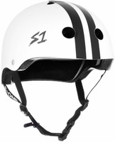 S1 Lifer Helmet - White Gloss w/ Black Stripes