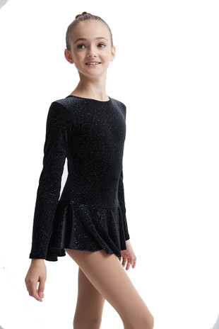Mondor Born to Skate Glitter Figure Skating  Dress 2711 -  Black/Silver