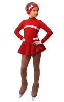 IceDress Figure Skating Outfit - Thermal - Bows (Red and White)