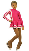 IceDress Figure Skating Outfit - Thermal - Star (Fuchsia and White)