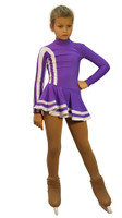 IceDress Figure Skating Outfit - Thermal - Star (Purple and White)