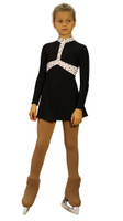 IceDress Figure Skating Outfit - Thermal - Arabesque (Black and White with rhinestones)