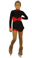 IceDress Figure Skating Outfit - Thermal - Oriental-2 (Black and Red)