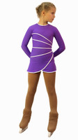 IceDress Figure Skating Dress-Thermal -  Grace (Violet with White Line)