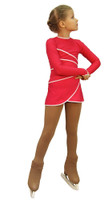 IceDress Figure Skating Dress-Thermal -  Grace (Raspberry with White Line)