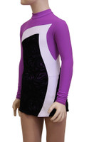 IceDress Figure Skating Dress-Thermal -  Charlotte (Purple and White)