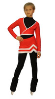 IceDress Figure Skating Outfit - Thermal - Line (Red with White Line)