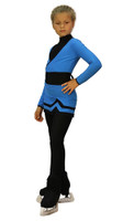 IceDress Figure Skating Outfit - Thermal - Line (Blue with White Line)