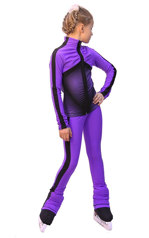 Purple with Black Stripes Jump IceDress Figure Skating Outfit