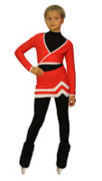 IceDress - Figure Skating Skirt s -Line (Red and White)
