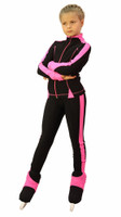 IceDress Figure Skating Pants -Bracket (Black with Pink Line)