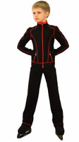 IceDress Figure Skating Pants - Todes for Boys(Black with Red Line)