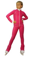 IceDress Figure Skating Pants -Todes(Fuchsia with White Line)