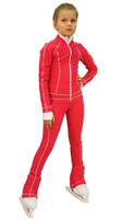 IceDress Figure Skating Pants -Todes(Raspberry with White Line)