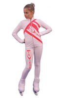 IceDress Figure Skating Outfit - Thermal - IceDress (White with Coral)