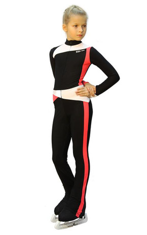 IceDress - Figure Skating Training Overalls  - Skating (Black, Coral and White )