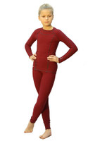 IceDress -  Figure Skating Thermal Underwear  (Bordeaux melange with Grey stitching)